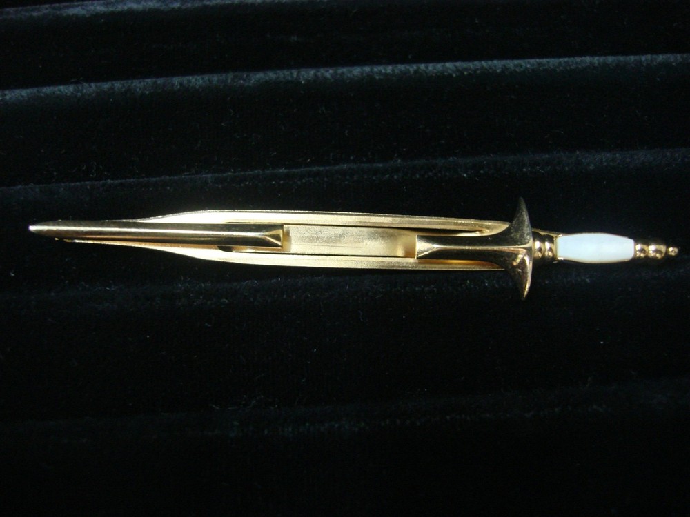 Vintage Swank Sword Gold Tone Tie Bar Clip #9