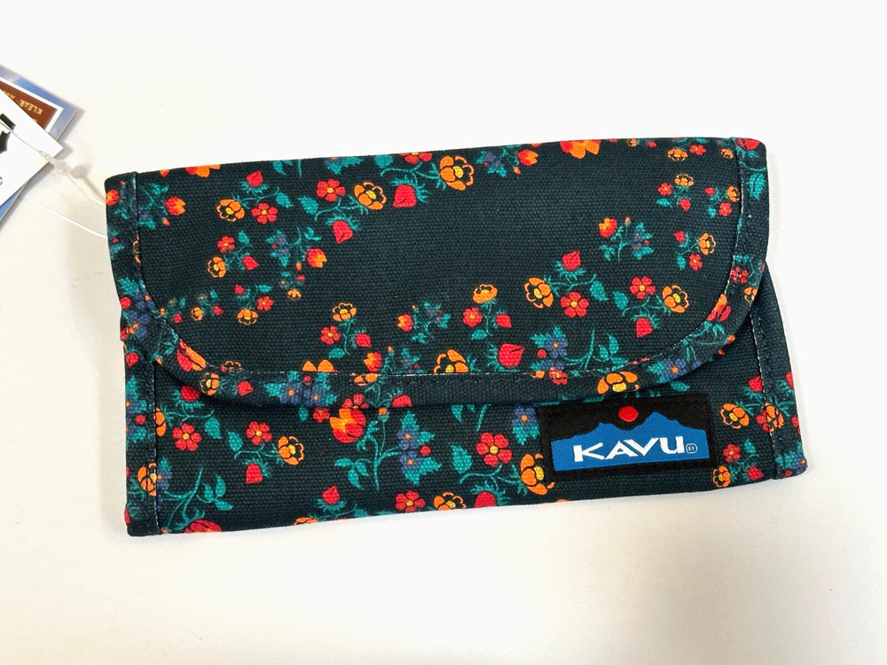 KAVU Big Spender Trifold Wallet ~ Wild Poppy 🌸🌿🌸🌿🌸