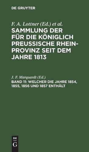 Welcher Die Jahre 1854, 1855, 1856 Und 1857 Enthält (Hardback)