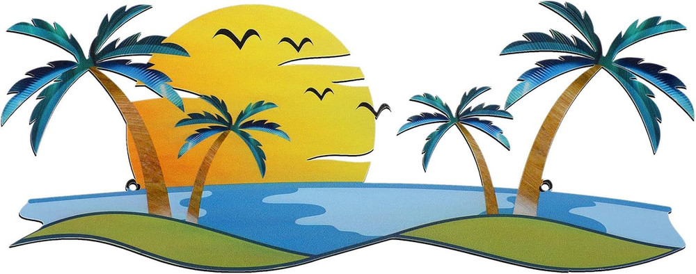 Coastal Metal Wall Art Palm Tree Metal Wall Art Outdoor Beach Bathroom Decor Tro