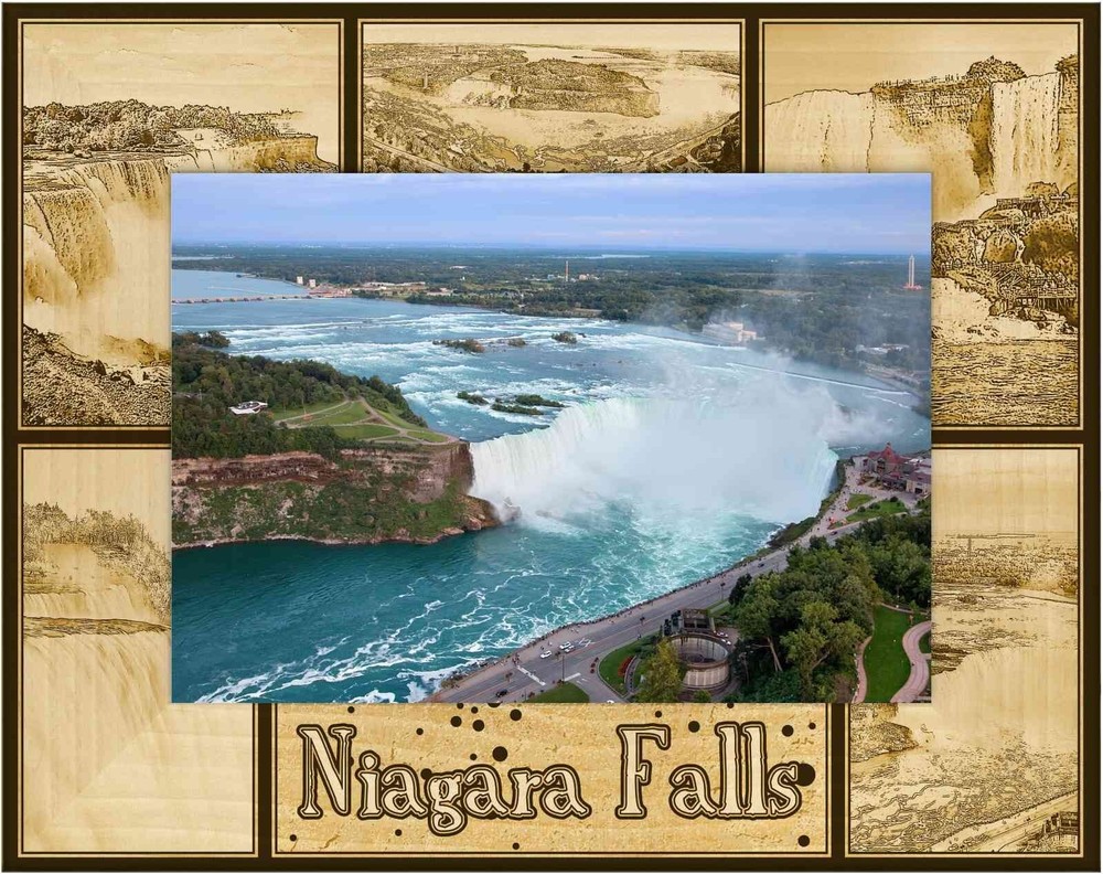 Niagara Falls Laser Engraved Wood Picture Frame Landscape (4 x 6)