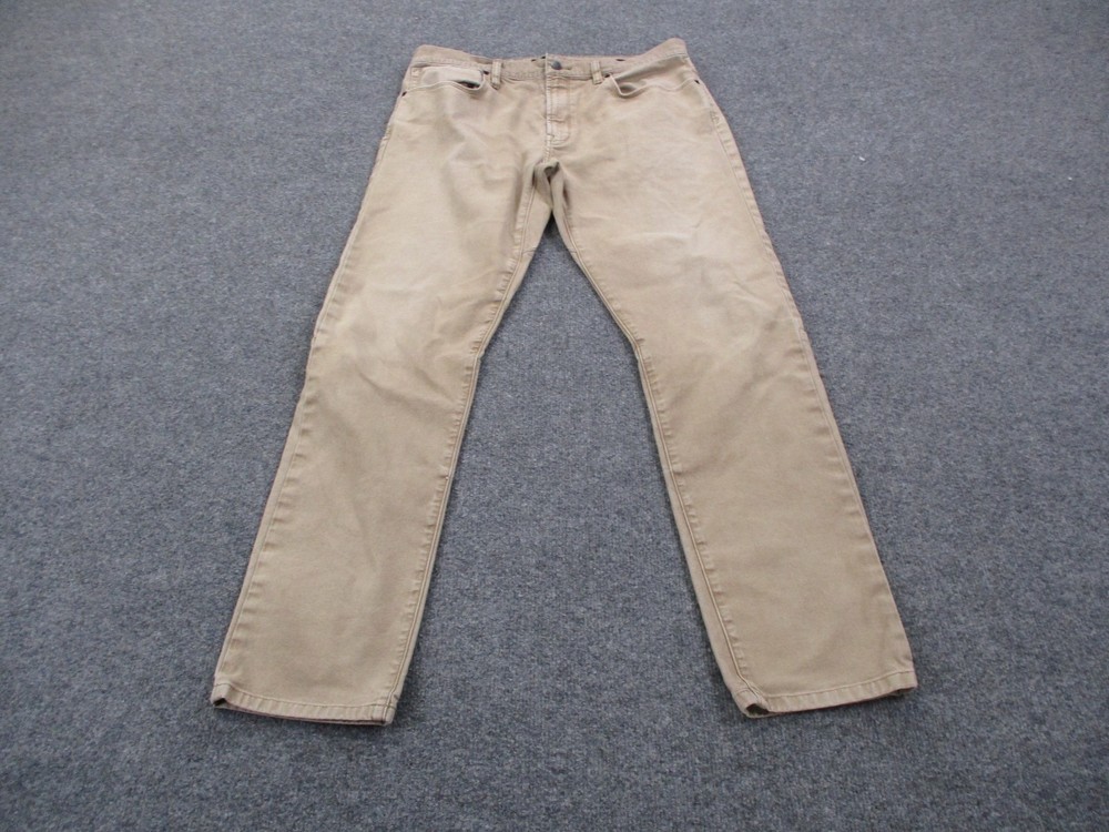 Proof Pants Mens 34 X 32 Beige Chino Casual Golf Slim Straight Work Jeans