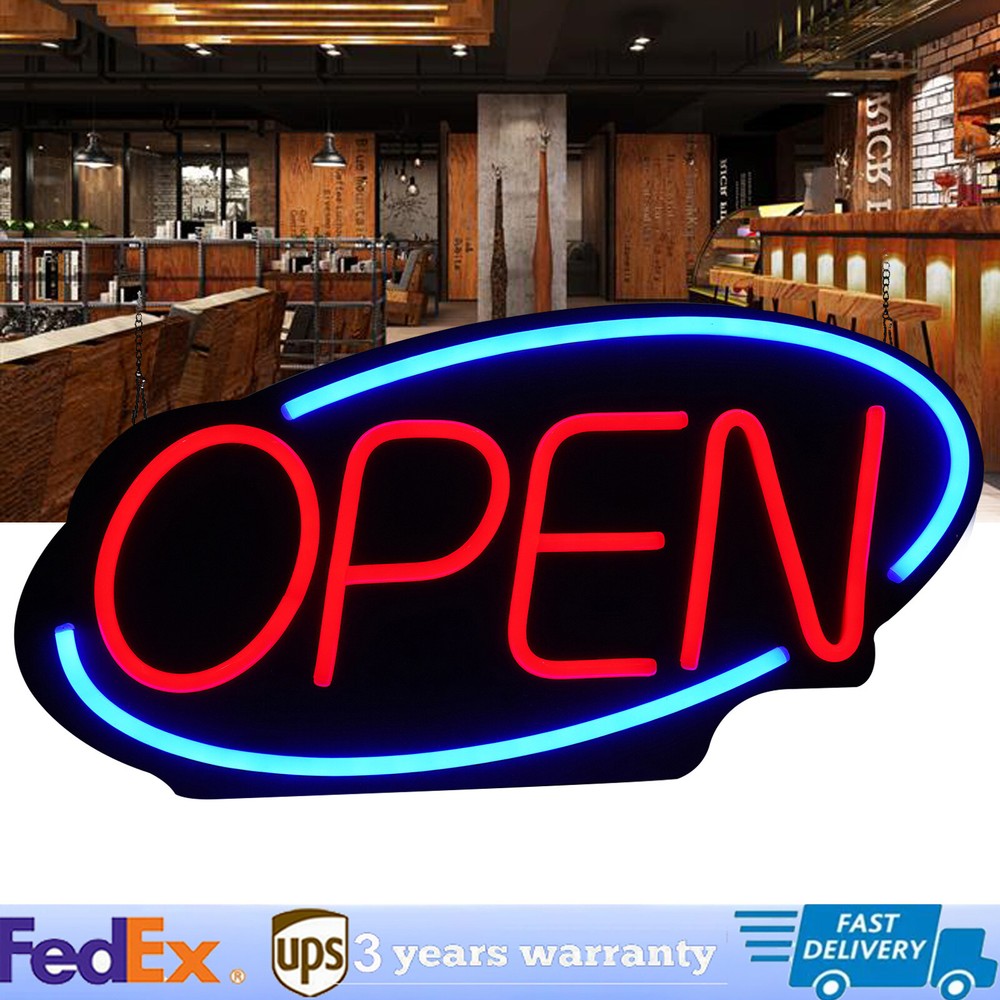 Bright LED Open Sign Neon Light for Restaurant Bar Pub Outdoor Wall Decor PVC Neon