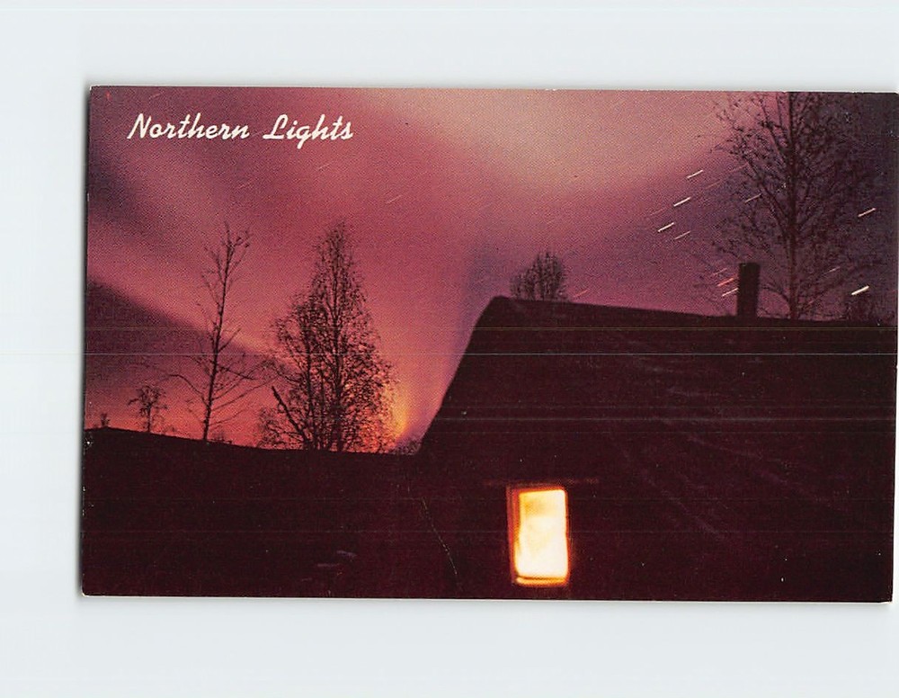 Postcard Alaska Northern Lights Aurora Borealis Scenic Vintage Collectible
