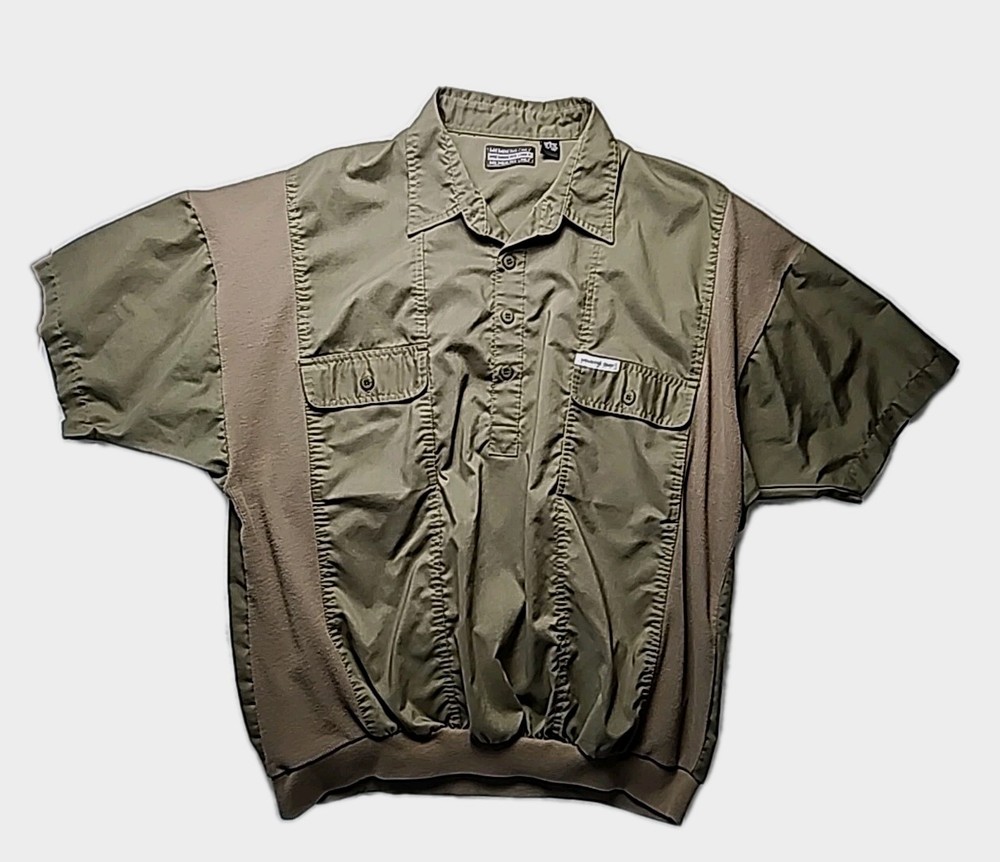 Vintage Members Only Men's XL Short Sleeve Pullover Hybrid Jacket Olive EUC Rare