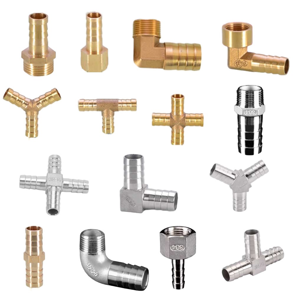 BSP Brass Female/Male Thread Fitting x Barb Hose Tail End Connector for Air Fuel