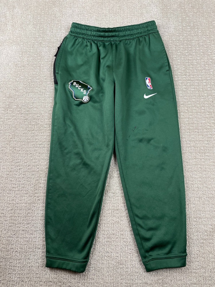 Milwaukee Bucks Nike Joggers Youth M 10-12 Green Drawstring Sweatpants NBA Gym