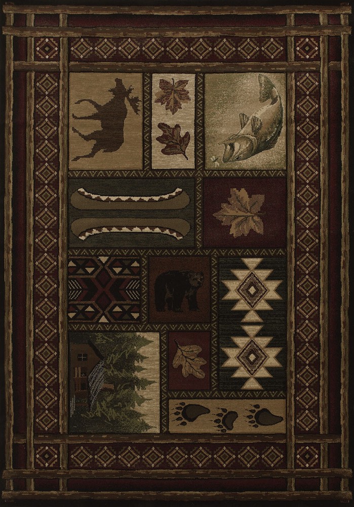 Brown Moose Southwestern Area Rug 2x4 Nature Print Carpet: Actual 2'7