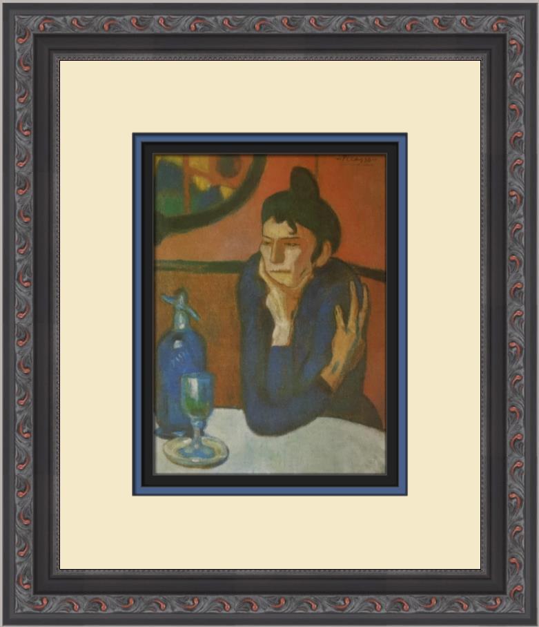 Pablo Picasso The Absinthe Drinker Custom Framed Print-image