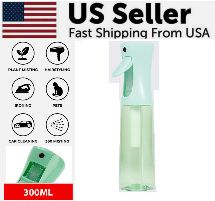 Continuous Mist Hair Spray Bottle Barber Water Sprayer Salon Plant Mister Tools