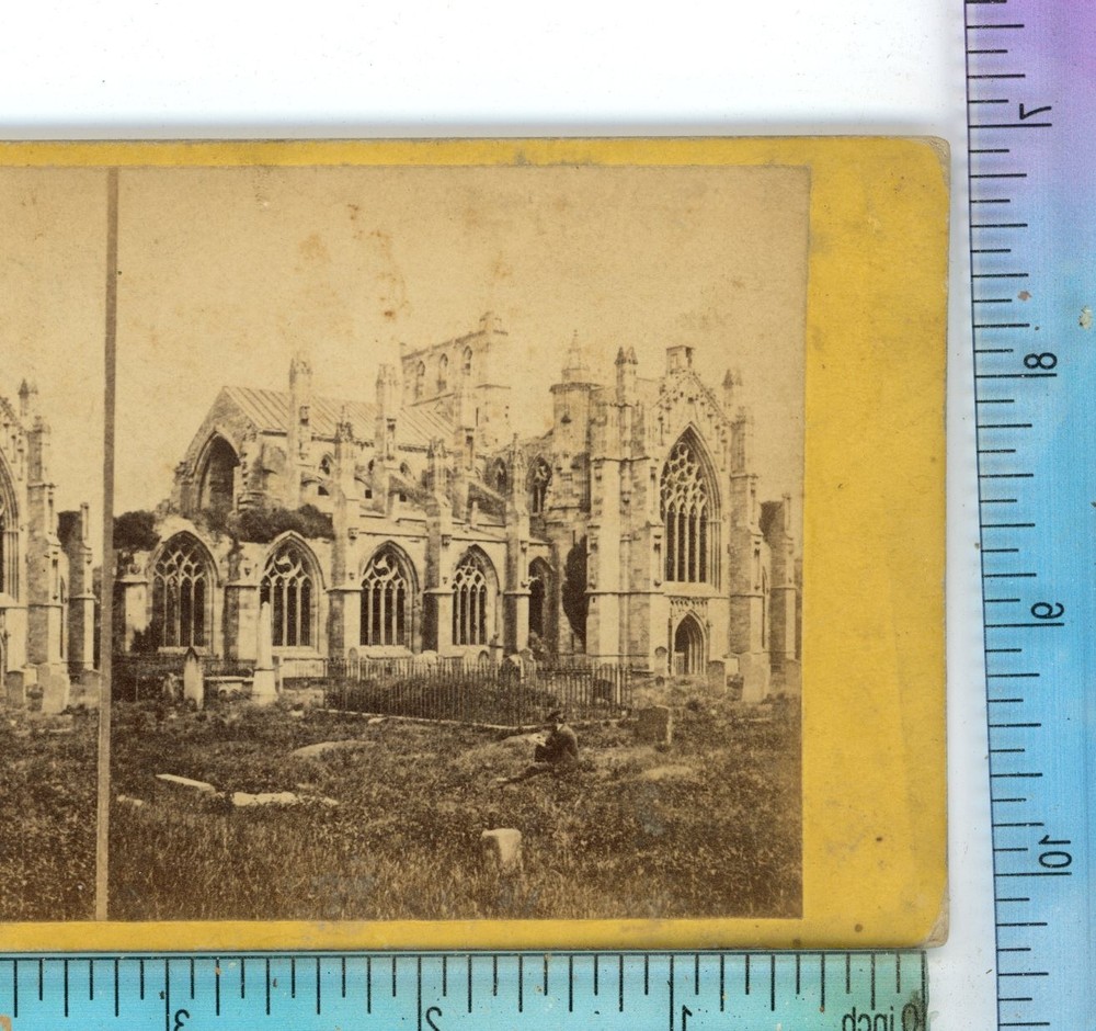 Melrose Abbey Scotland Stereoview