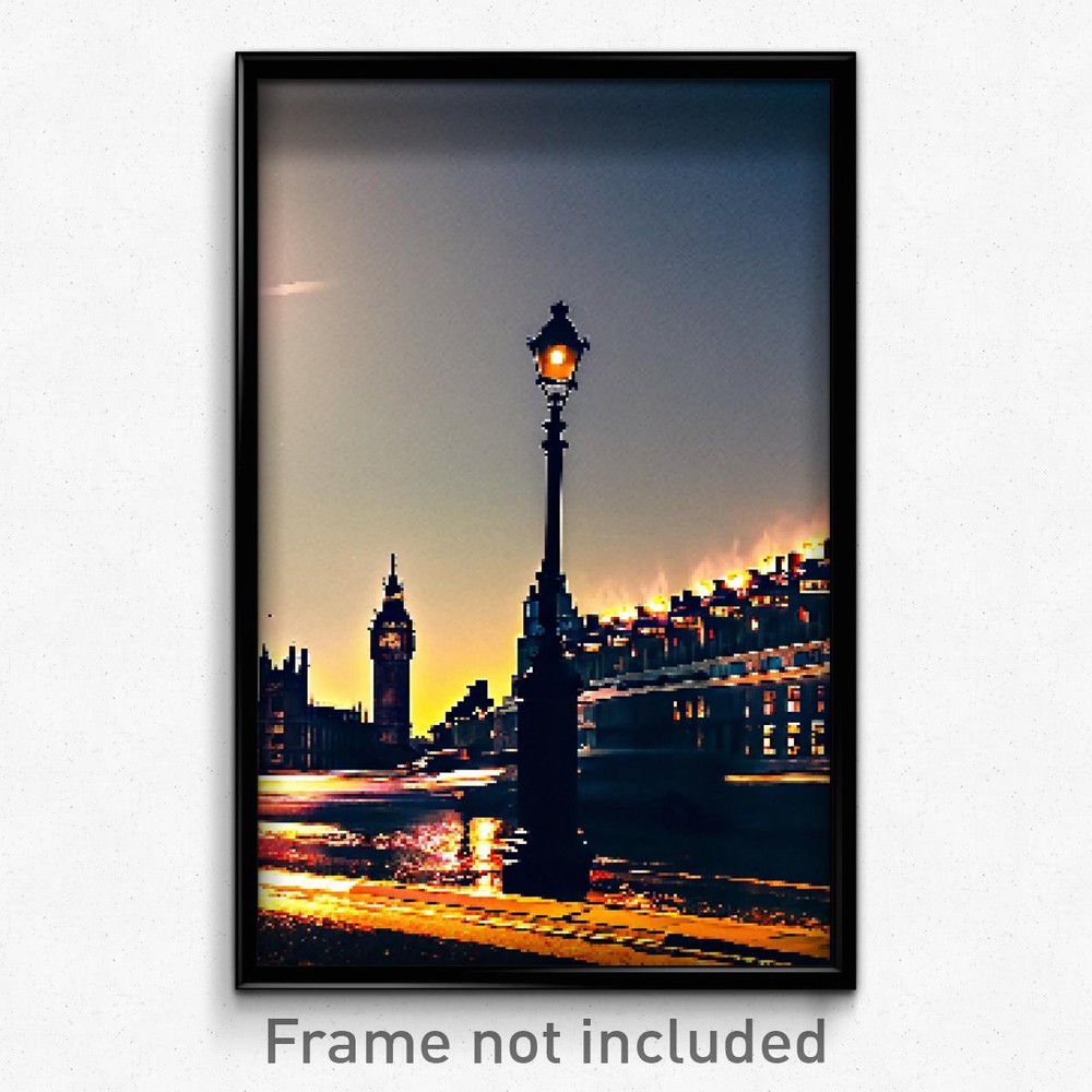 8-Bit Pixel Art Poster - Psychedelic Outlandish London Video Game Print