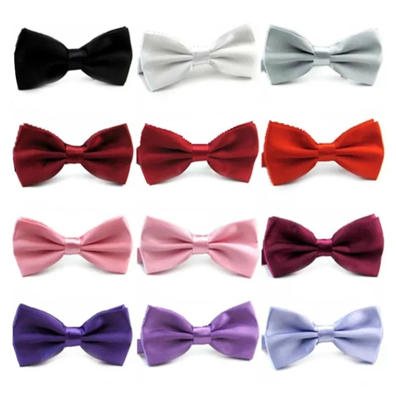 Bowtie Mens Adjustable Formal Wedding Party Necktie Bow Tie Solid Color Tuxedo