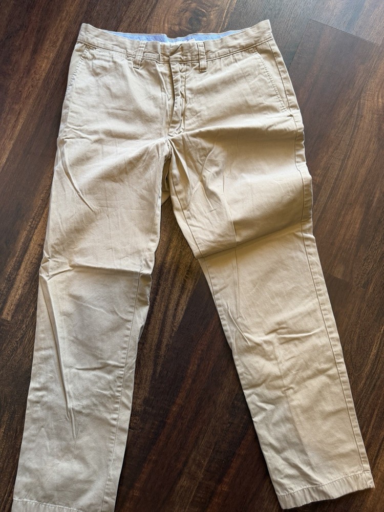J.CREW Men's Beige Cotton Twill Chinos Straight Leg Casual Pants 30x30