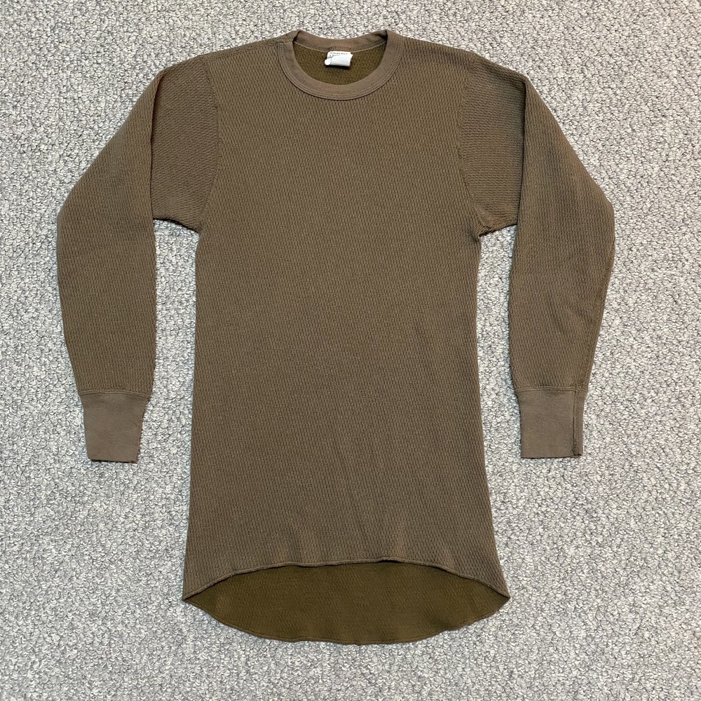 Vintage Morgan Mills Arctex Thermal Shirt Long Sleeve Brown Large Made in USA