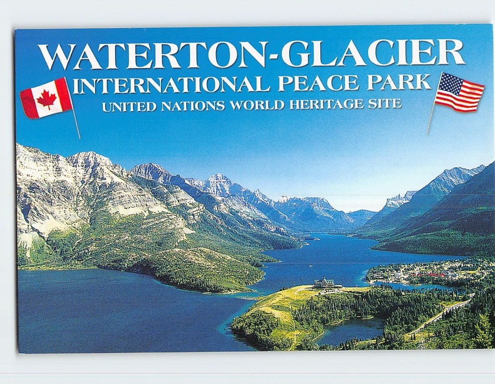 Postcard Waterton-Glacier International Peace Park Alberta Canada