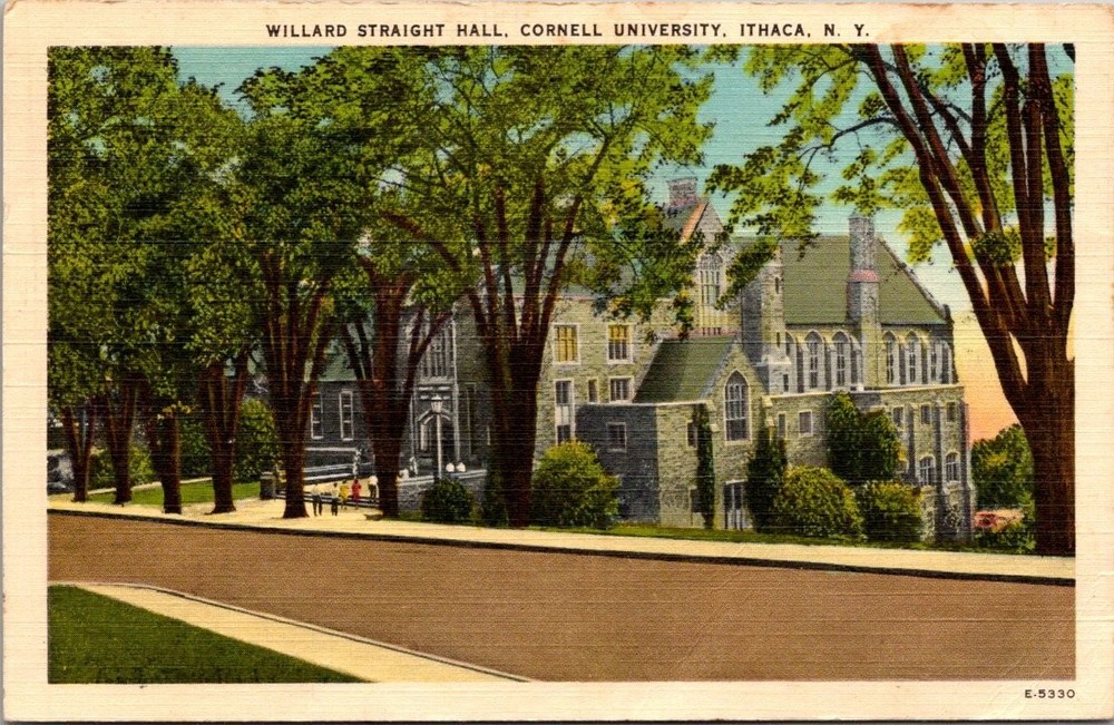 Willard Straight Hall Cornell University Ithaca NY 1953 Linen Postcard