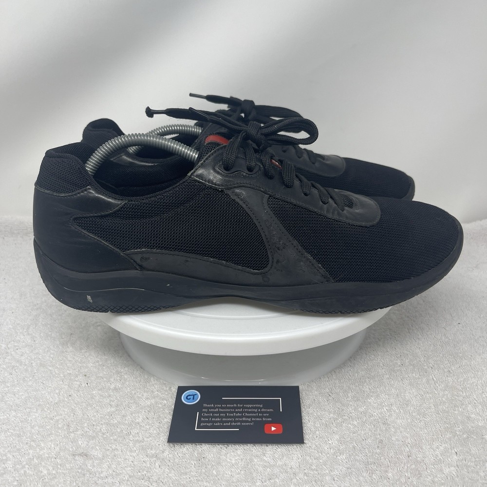 Prada Americas Cup Sneakers Black Men’s 11 Technical Fabric Italy Shoes 4E3075