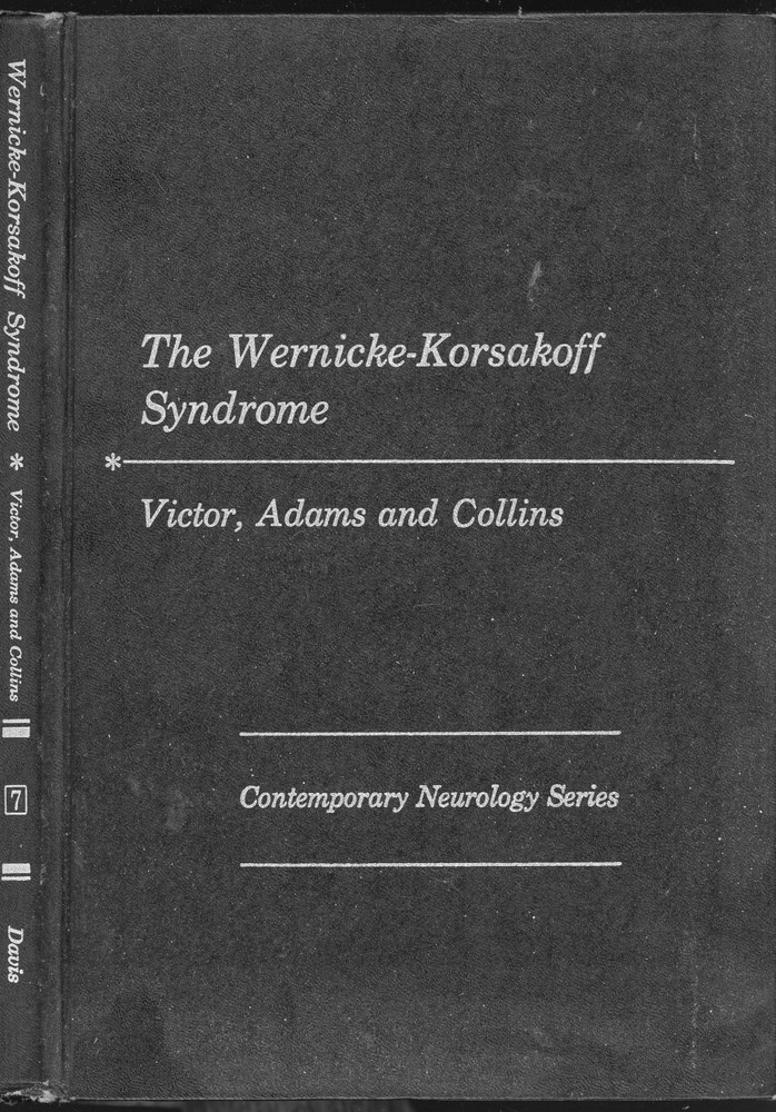 vintage Medical: WERNICKE-KORSAKOFF SYNDROME by Victor,Adams,Collins. 1971.