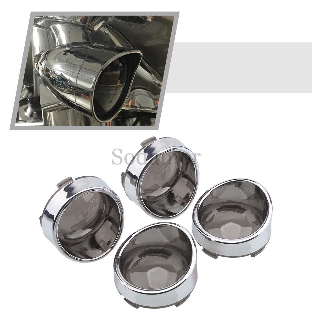 Smoke Bullet Turn Signal Lens Covers For Harley Softail Dyna Sportster  
