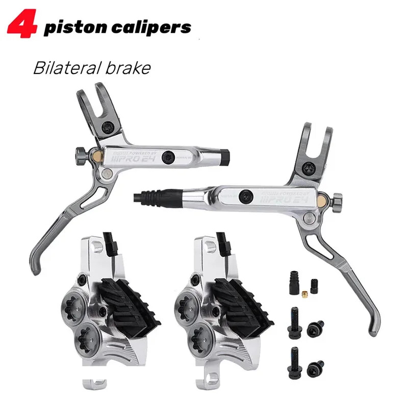 High-Performance 4-Piston MTB Hydraulic Brake with Cooling Oil Pressure System