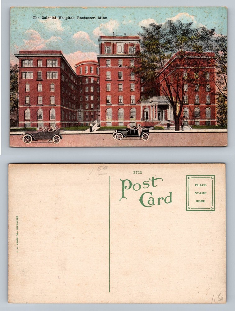 Rochester, MN-Minnesota, Colonial Hospital Scene Old View Vintage Postcard