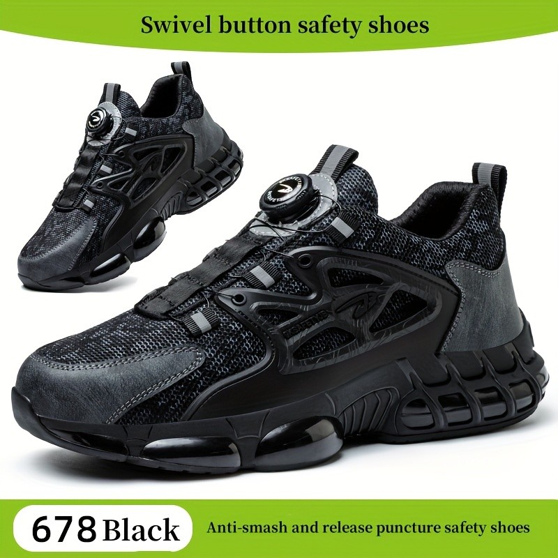 Work Shoes Mens Anti-Smash Steel Toe Puncture-Resistant Sneakers Security Boots