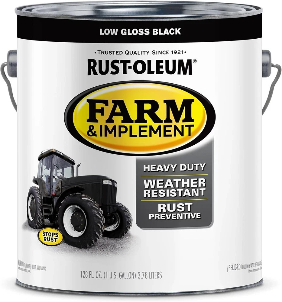 Rust-Oleum 280168 Farm Implement Enamel Paint Black 2 Gallons