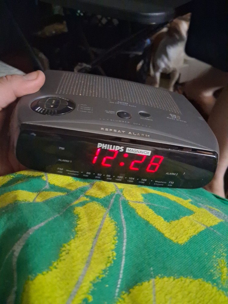 Philips AJ3280/17 Dual 2 Alarm Clock Radio Am/FM Magnavox Tested - Works
