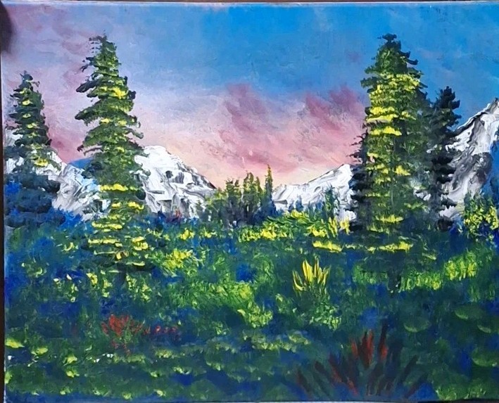 Blue Ridge, Acrylic Painting - 16x20 Hand Painted Artwork on Canvas