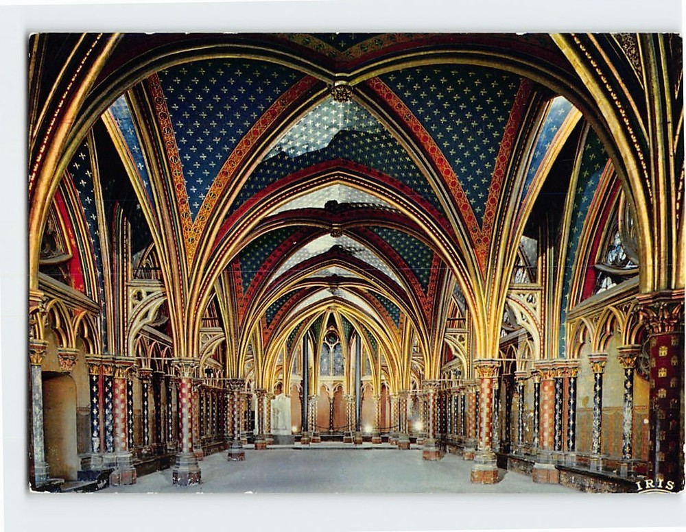 Postcard Intérieur de la chapelle basse La Sainte Chapelle Paris France