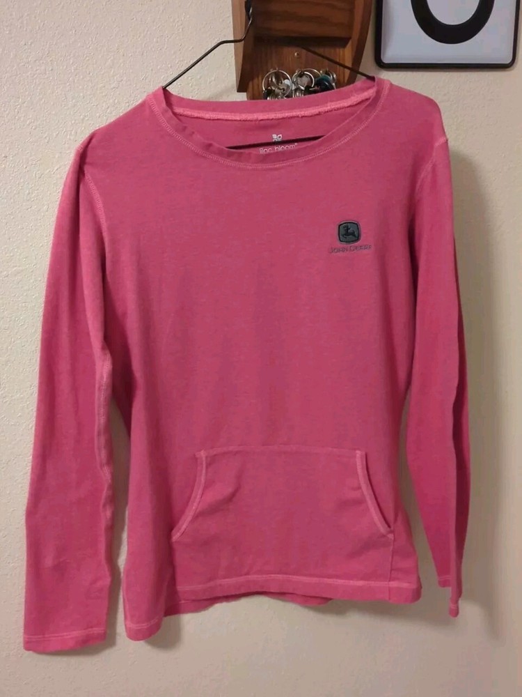 Women's Long Sleeved John Deere T-shirt With Front Pocket Size Medium