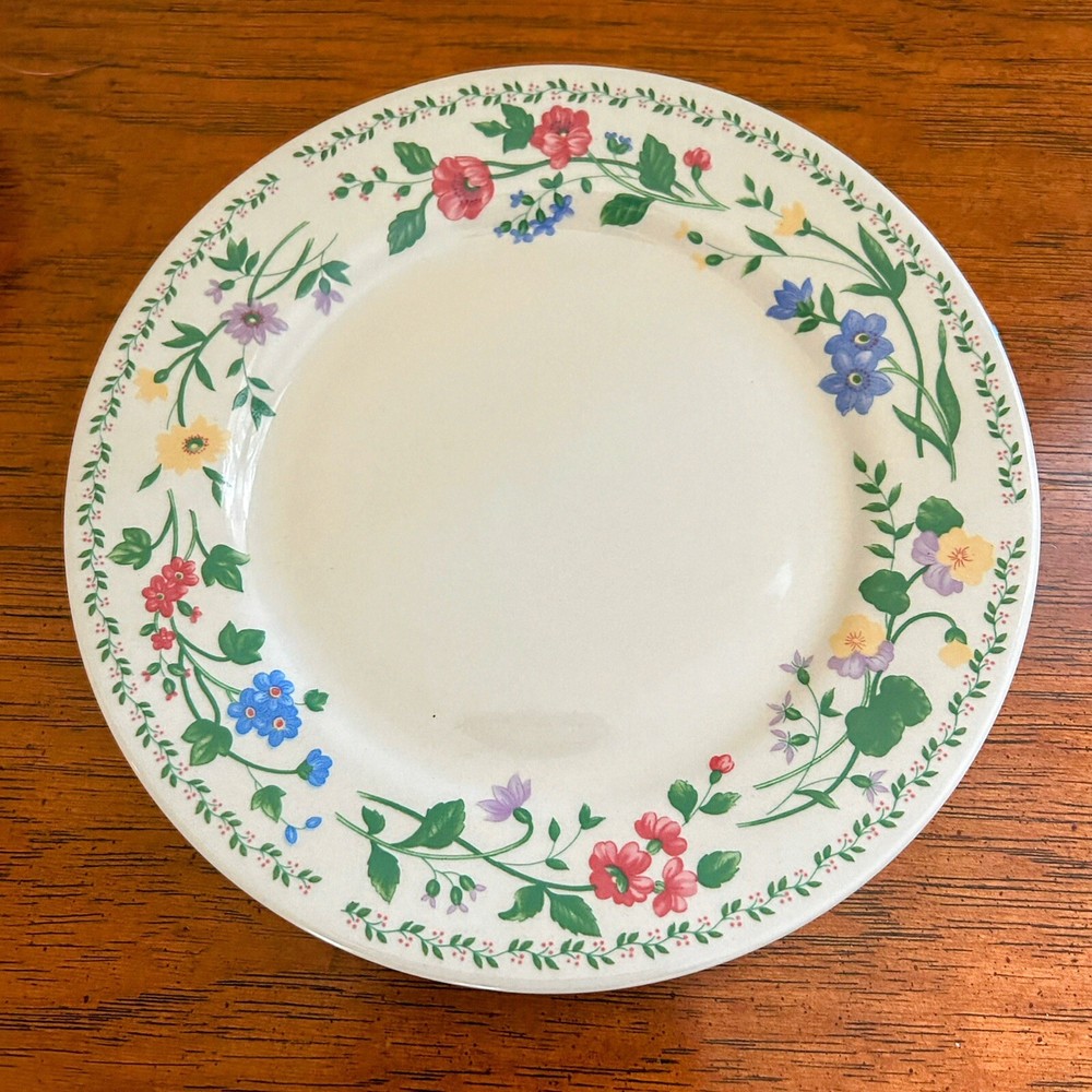 Vintage Farberware Salad Plates - 'English Garden 4241' - Floral Stoneware