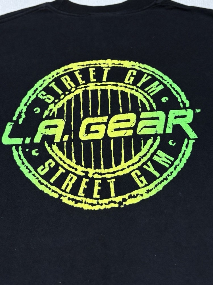 True Vintage 80s 90s LA Gear Shirt Mens S Single Stitch Spellout Puff Paint Logo