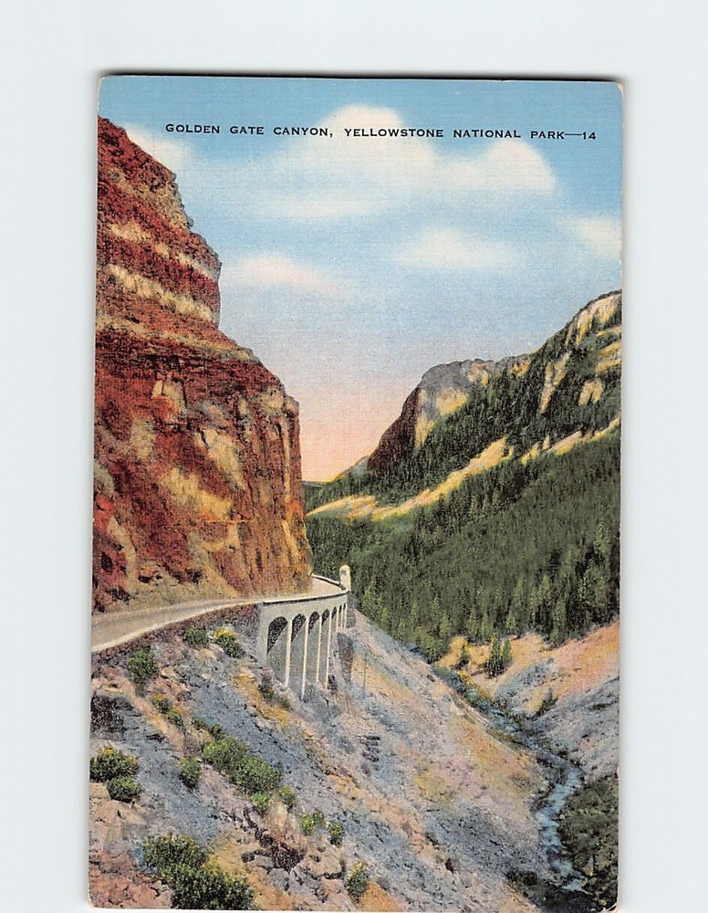 Postcard Golden Gate Canyon Yellowstone National Park Wyoming USA