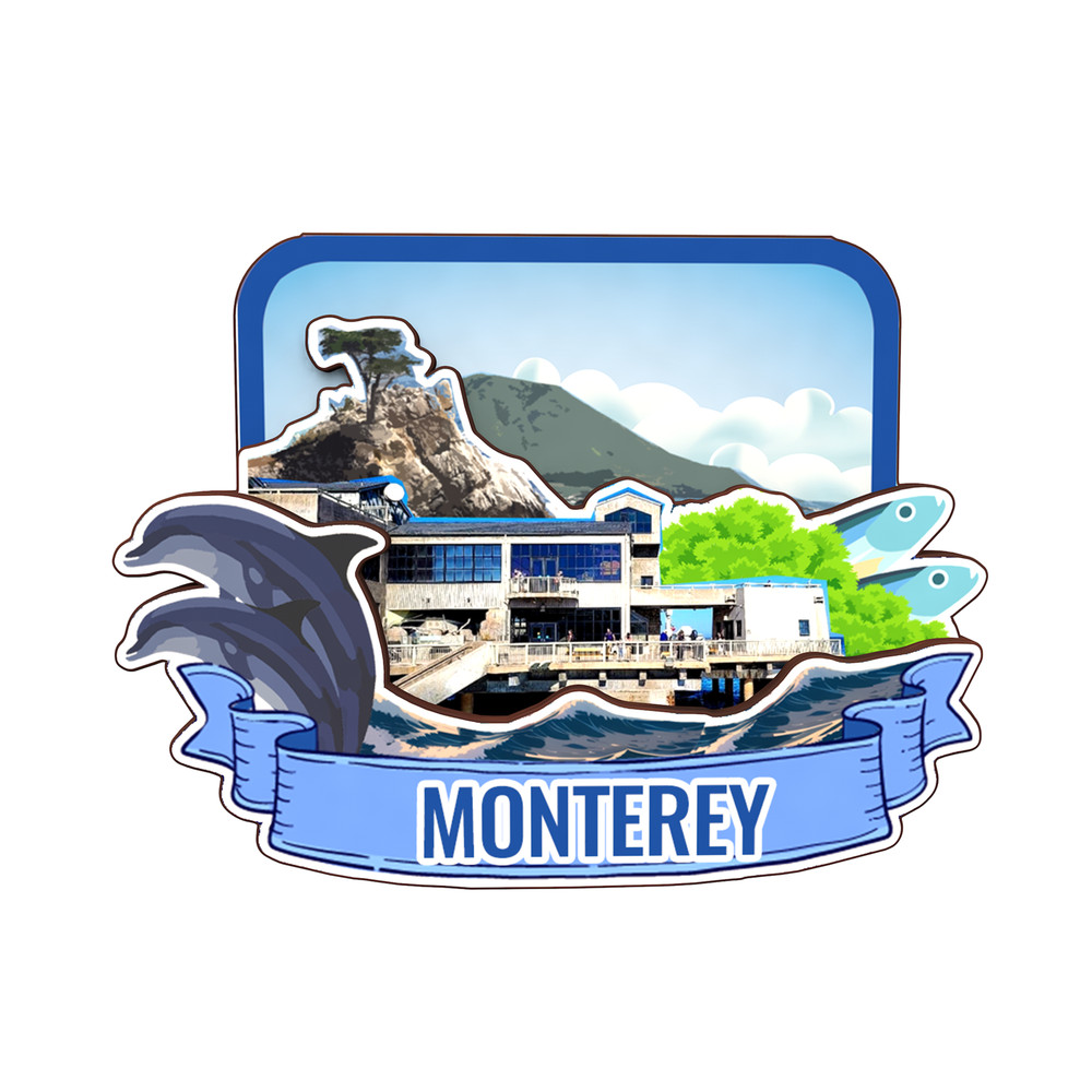Monterey California USA Refrigerator magnet 3D travel souvenirs wood craft