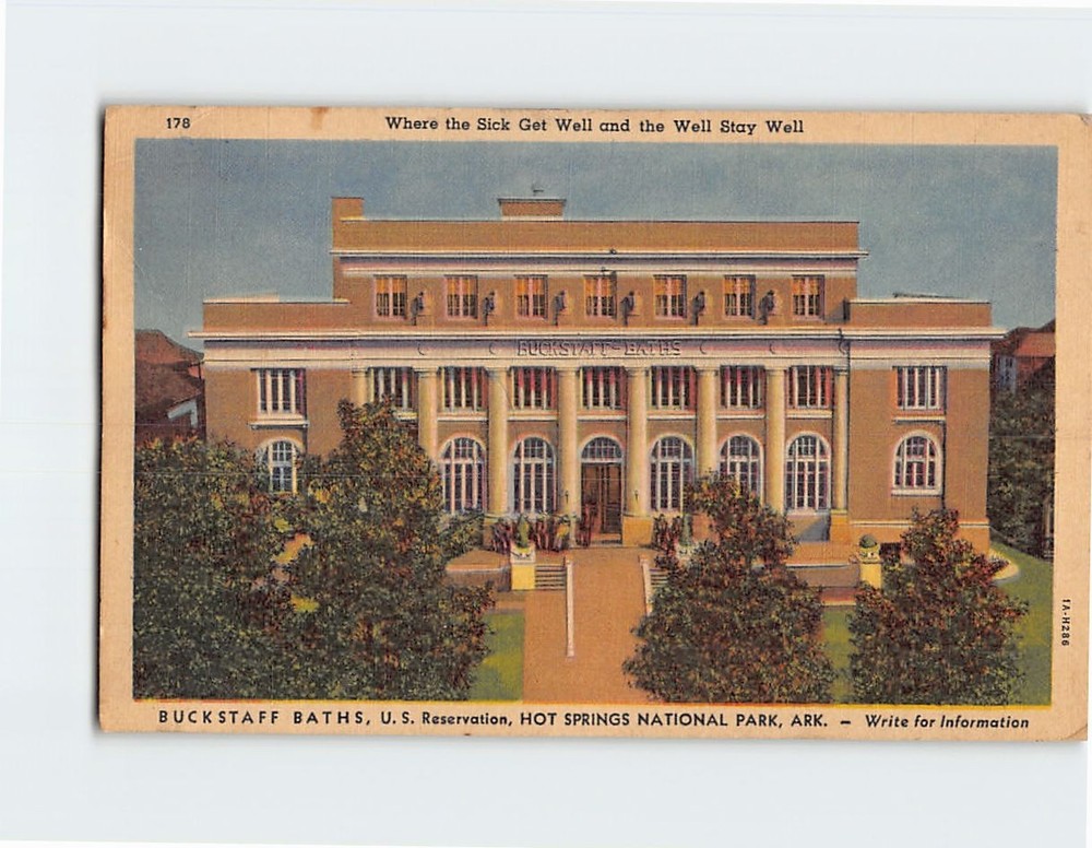 Postcard Buckstaff Baths US Reservation Hot Springs National Park Arkansas USA
