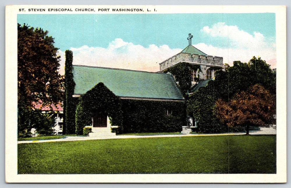 Port Washington Long Island NY~St Steven Episcopal Church Bldg~Vintage Postcard