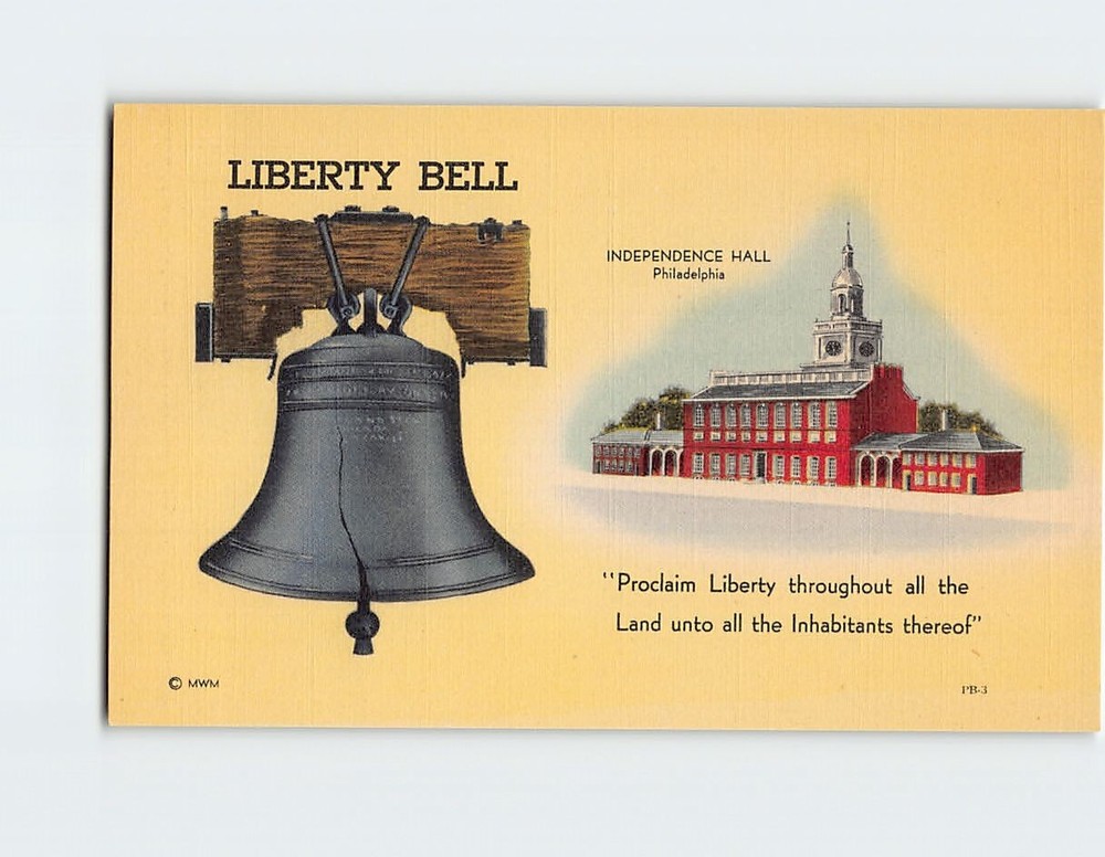 Postcard Liberty Bell and Independence Hall Philadelphia Pennsylvania USA