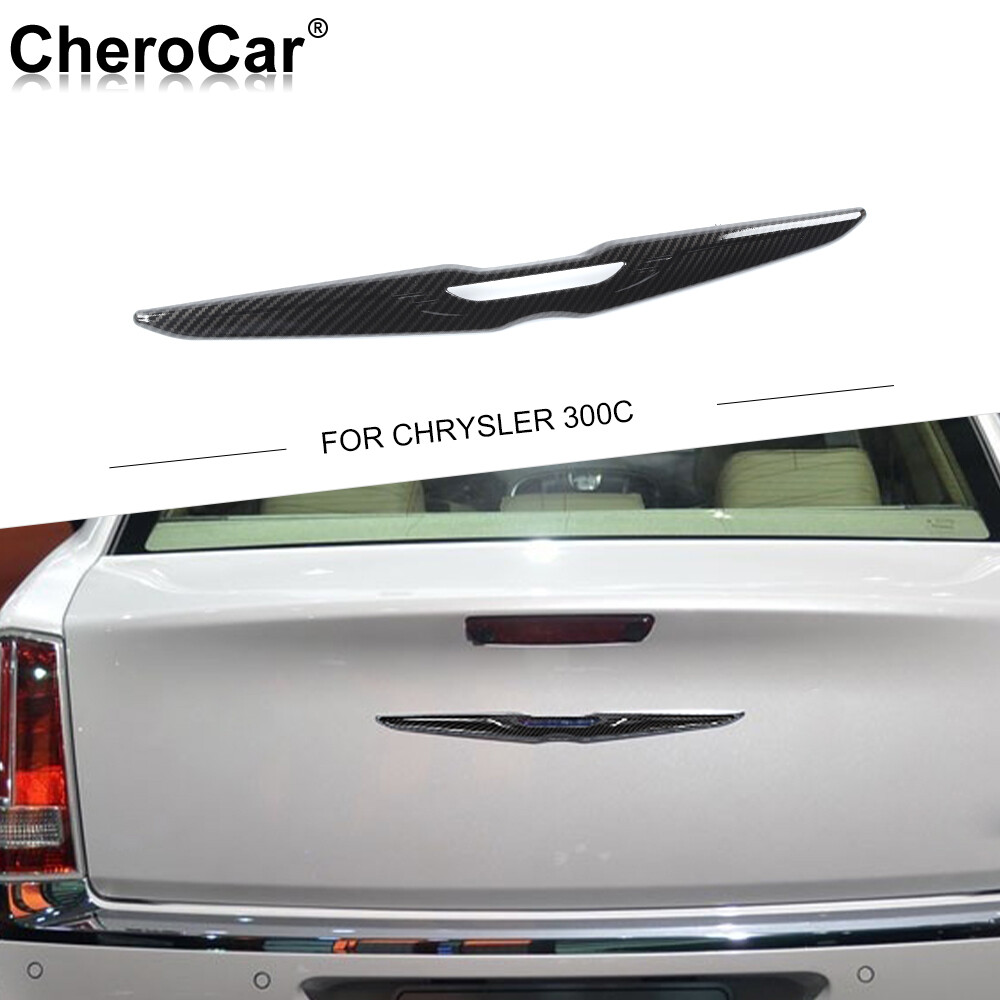 Carbon Fiber Exterior Rear Car Logo Badge Cover Trim For Chrysler 300 2015-2022