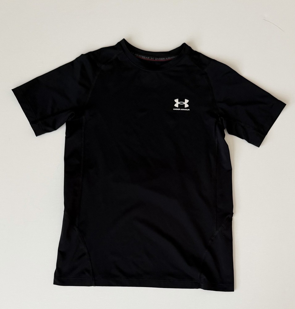 Under Armour Heat Gear Athletic Black Shirt Fitted Youth Large