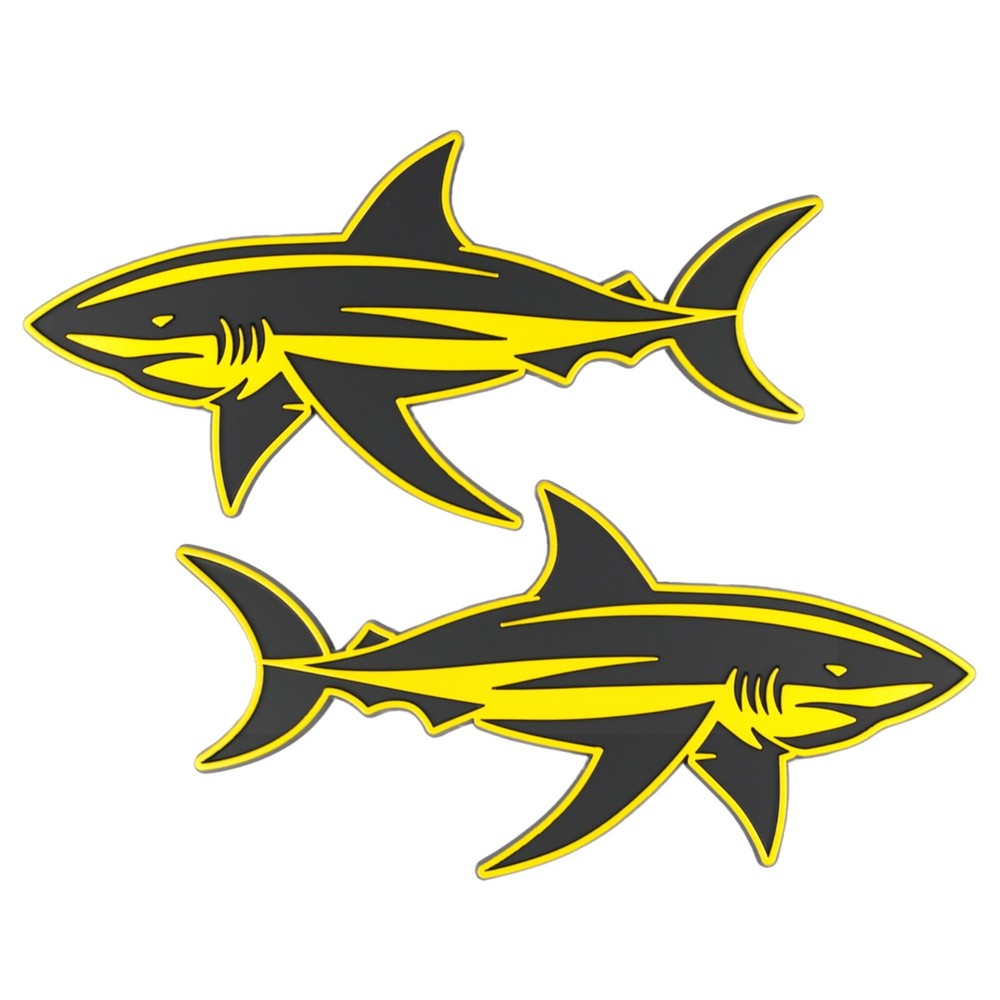Custom Yellow Shark Emblem Car Decal Set of 2 for SUVs and Trucks