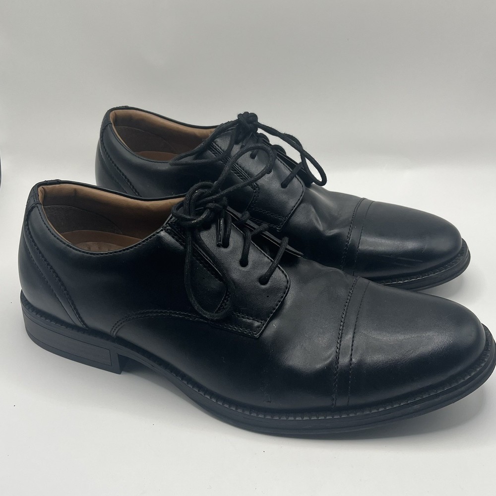 George Men's Dress Shoes Size 10 Branford Oxford Black Faux Leather Cheap