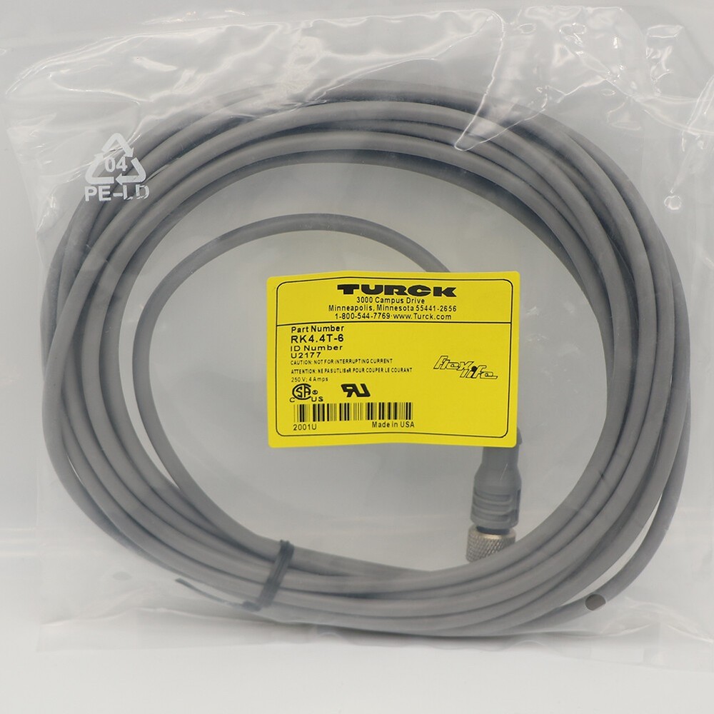 1PCS EuroFast Part Number RK 4.4T-6  ID Number U2177 Cordset Cord Set Cables