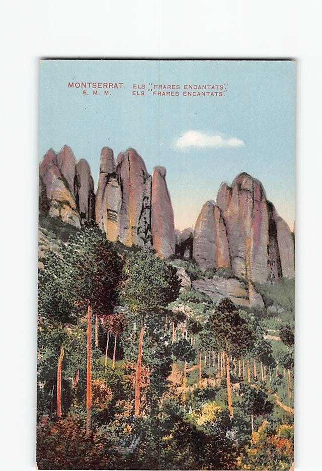 Postcard Els Frares Encantats Montserrat Spain