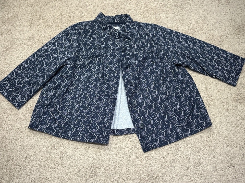 Christopher & Bank  Womens Jacket Size XL Multicolor Print Classic Dressy