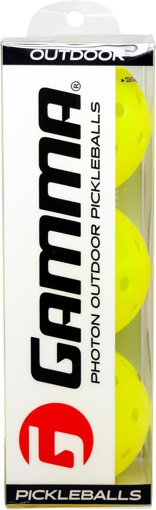 GAMMA Photon Outdoor Pickleballs 40 Precision Holes Yellow 3-Pack