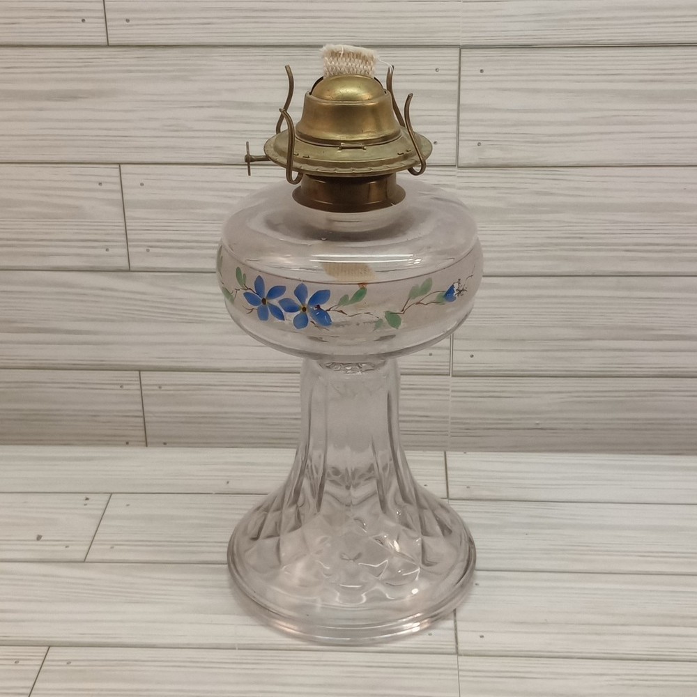 Eagle Antique Clear Glass Oil Kerosene Lamp P&A Mfg Co with Burner Made In USA