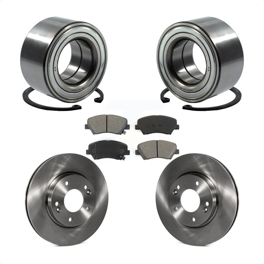 Hyundai Elantra GT Kia Forte Forte5 Front Wheel Bearing Brake Rotor Pads Kit