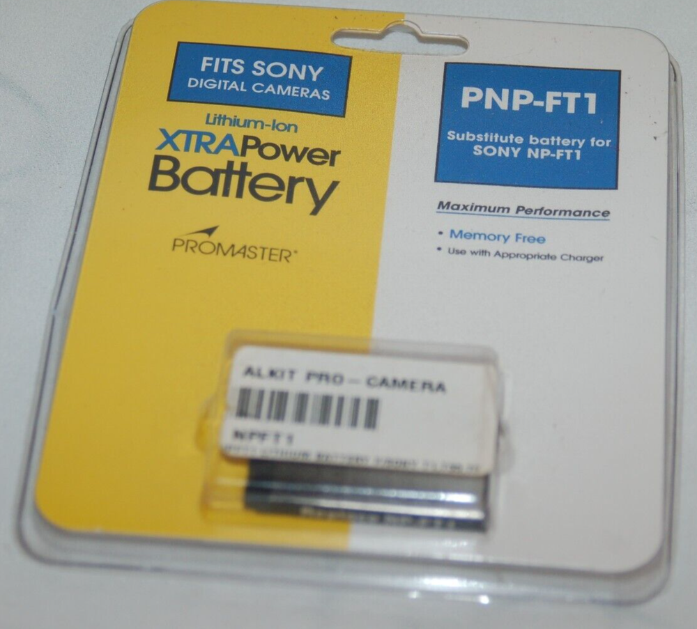 SONY NP-FT1 DIGITAL CAMERA LITHIUM ION PNP-FT1 NIP 3.6V 700MAH PROMASTER NOS